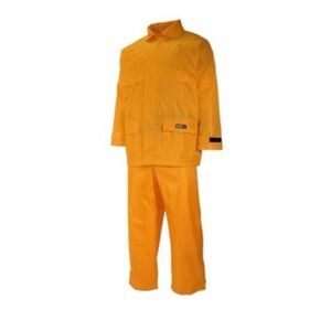 Job R rain Suit-220d Nylon/PVC w/Detachable Hood, Yellow-Med
